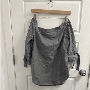 Babaton Malik gingham blouse off the shoulder cotton size small